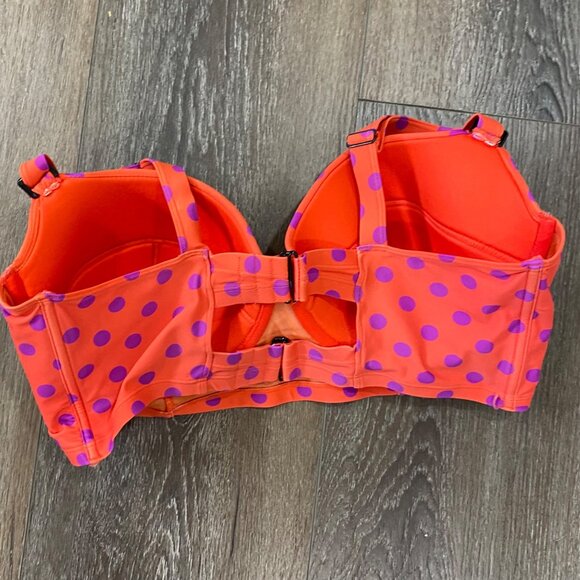 38 DDD super fun Hot Pink W/Purple Polka Dots Wide bands for support - Picture 4 of 5